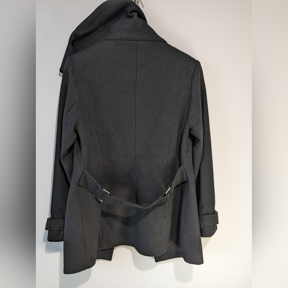 Groggy Black Wool Blend Chic Jacket with Silky Lining & Front Pockets - Picture 6 of 12